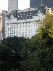 The Plaza Hotel, New York view from Central Park
