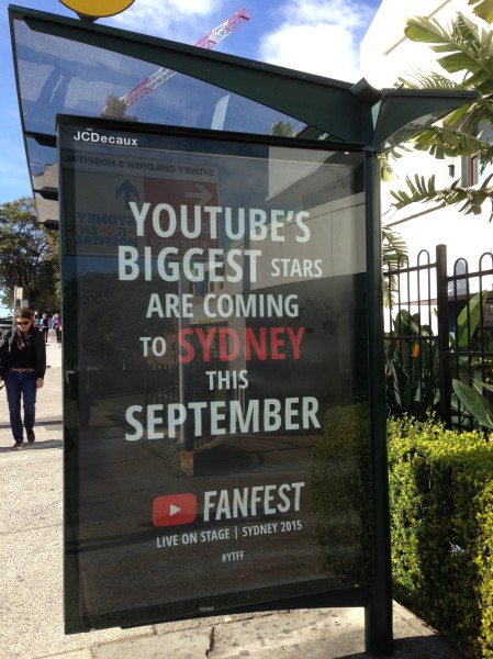 YouTube Fanfest bus stop poster